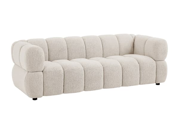 Vente-unique - 3-sits soffa i beige texturerat tyg PAVIRA