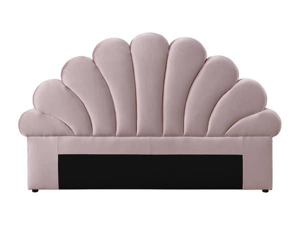 Vente-unique - Snäckformat sänggavel - 160 cm - Sammet - Rosa - MOANA