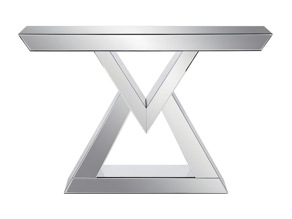 Vente-unique - Konsol av MDF och spegel - Färg: Silver - ISIDA