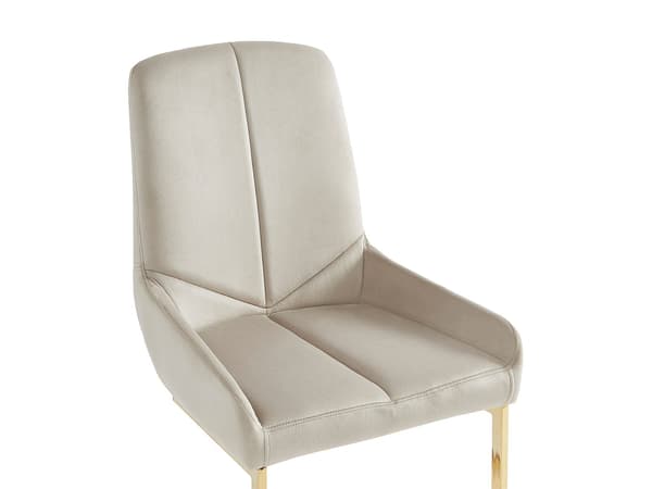 Vente-unique - Set med 2 stolar i sammet och guldfärgad metall - Beige - BERLONA