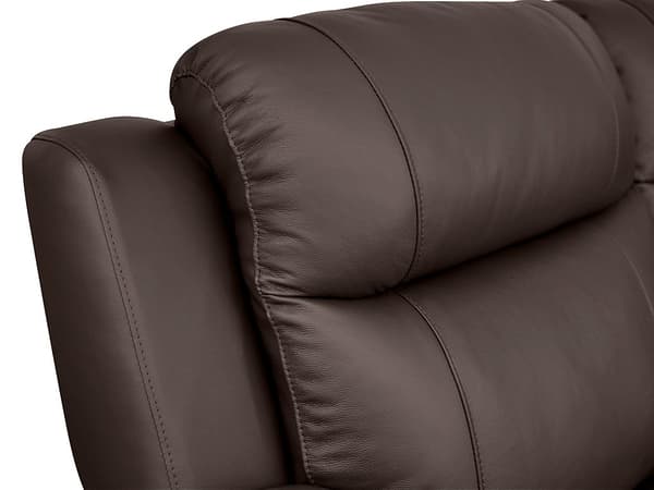 Vente-unique - Reclinerhörnsoffa i brun läder EVASION