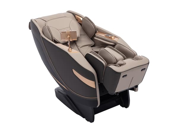 Vente-unique - Massagefåtölj i beige konstläder med zero gravity MOWATA