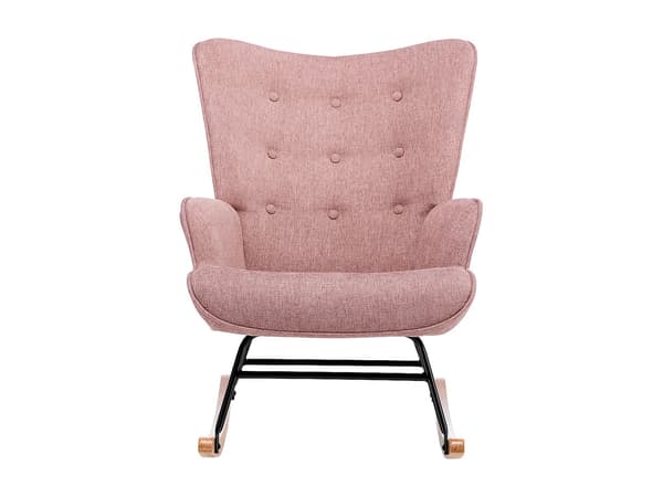 Vente-unique - Gungstol i melerat rosa tyg ELMINA