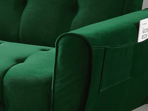 Vente-unique - 3-sitsbäddsoffa i mörkgrön med klick-klack-funktion POLANI