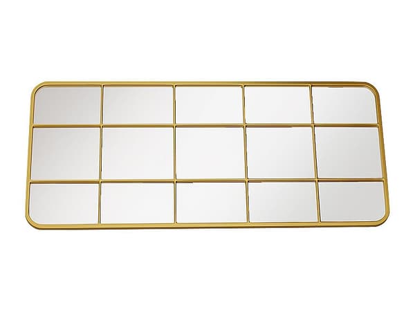 Vente-unique - Metallfönsterspegel guldfärgad  60 x 140 cm SCIARA