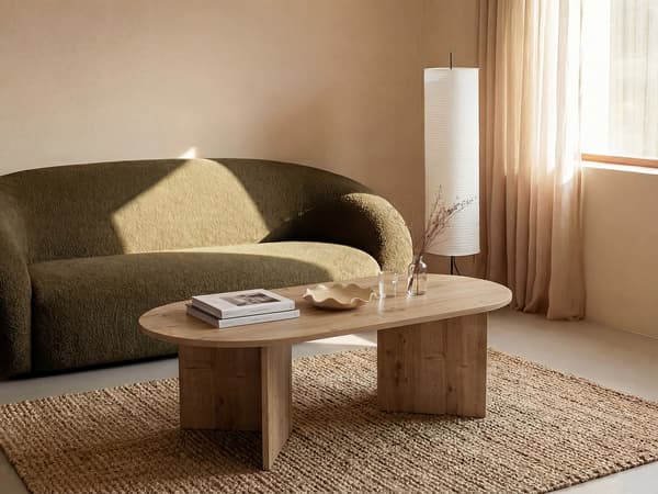 Vente-unique - Soffbord ljus natur TOPANIA