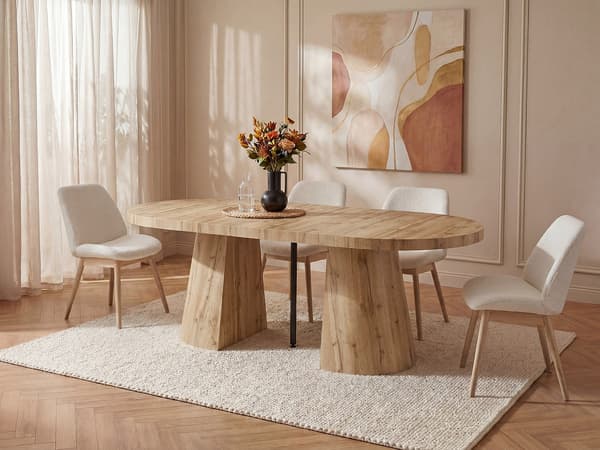 Vente-unique - Utdragbart matbord för 6 till 12 ljus MDF trä CLOEVA