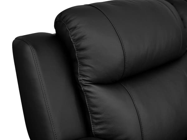 Vente-unique - Reclinerhörnsoffa i svart läder EVASION