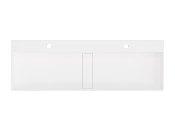 Vente-unique - Upphängt handfat i vit solid surface 120 × 40 × 15 cm YAMDROK