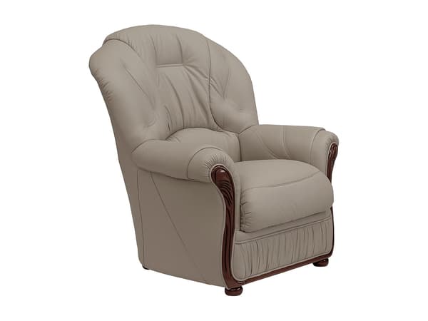 Vente-unique - 3-sits soffa och fåtölj 100% buffelläder taupe DAPHNE