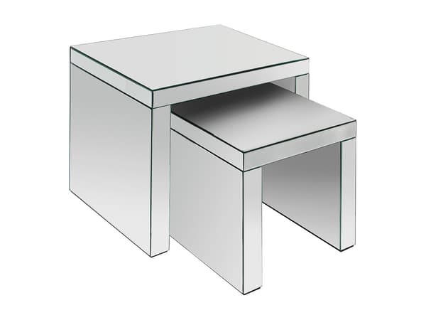Vente-unique - Set med 2 soffbord i MDF och spegel - YERVINI