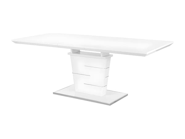 Vente-unique - Utdragbart matbord AMELLE - 6 till 8 personer - MDF vitlackerat