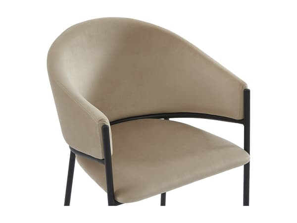 Vente-unique - Set med 2 fåtöljer i sammet och svart metall - Beige - ORDIDA