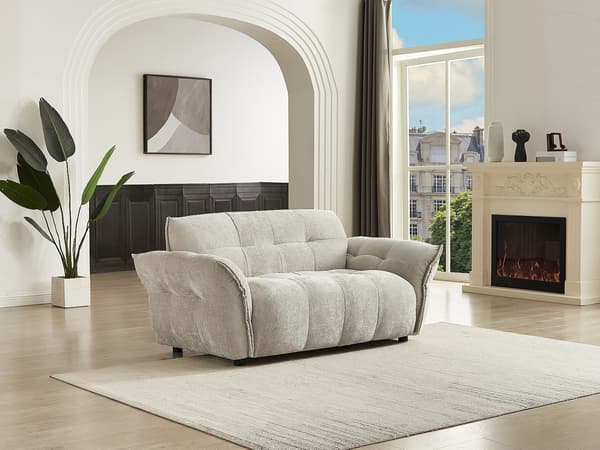 Vente-unique - NAPIZO 2-sitssoffa i beige melerat tyg
