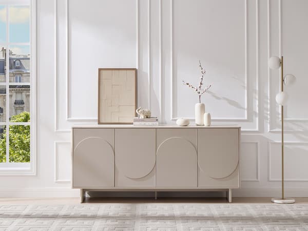 Vente-unique - Skänk med 4 dörrar - Beige DELORINA