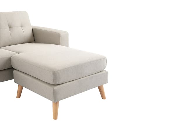 Vente-unique - Vändbar hörnsoffa i beige tyg BARTOLOME