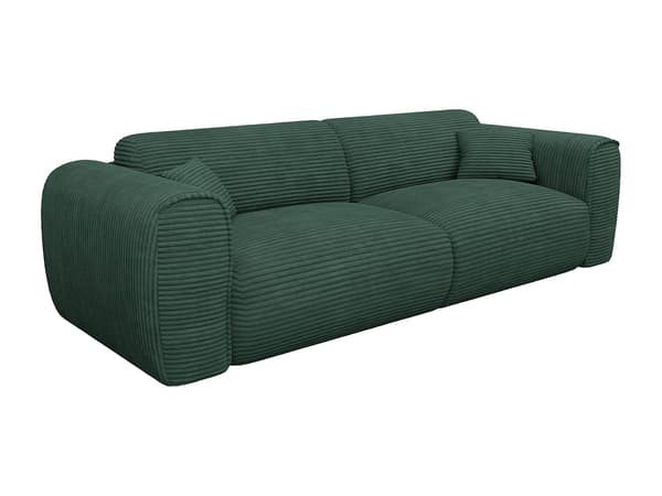 Vente-unique - 4-sitsig bäddsoffa express i grönt manchestertyg POGNIA