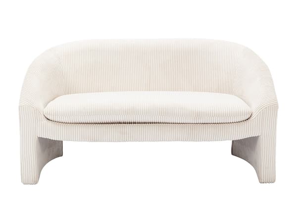 Vente-unique - 2-sits soffa och fåtölj i krämfärgad manchester OSSANA