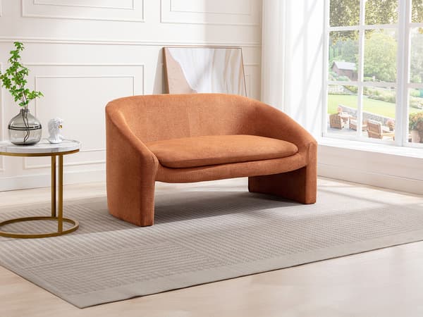 Vente-unique - OSSANA 2-sitssoffa i terrakottatyg