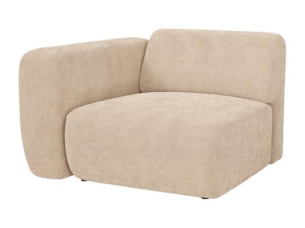 Vente-unique - 4-sits modulsoffa i finribbad manchester - Beige - Maison Céphy POGNI