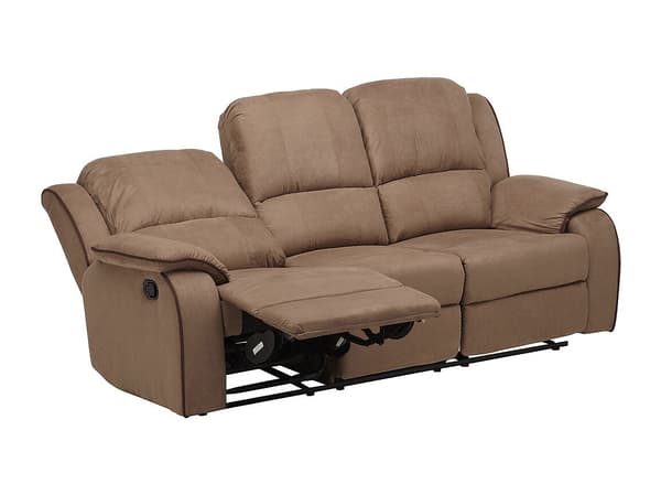 Vente-unique - 3-sits och 2-sits reclinersoffa taupe mikrofiber HERNANI
