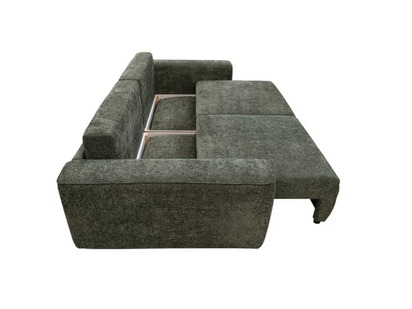 Vente-unique - 3-sitsig bäddsoffa i grön chenilletyg RICAPO