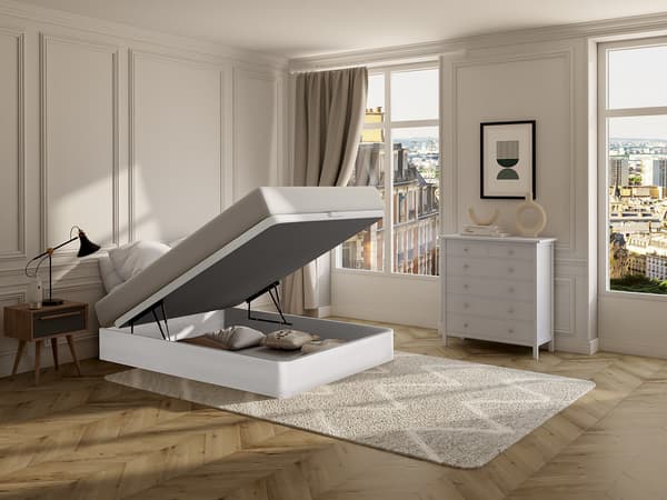 Vente-unique - Sängbas med förvaring 120 x 200 cm - Matt vit - HESTIA av YSMÉE