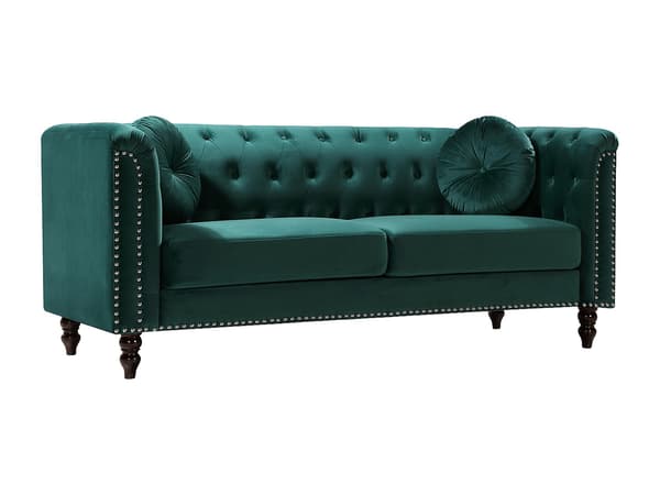 Vente-unique - 3-sits soffa i sammet - Smaragdgrön - TURNER