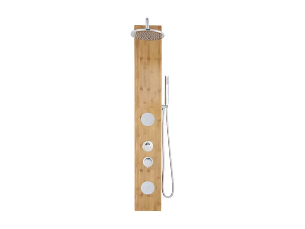 Vente-unique - Dusschpelare med hydromassage i bambu 20 × 140 cm SOLAL