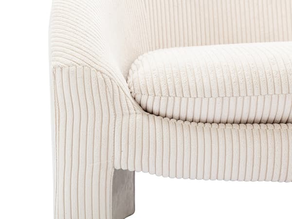 Vente-unique - 2-sits soffa och fåtölj i krämfärgad manchester OSSANA
