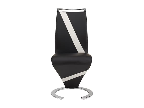 Vente-unique - Set med 2 TWIZY stolar - Svart & vit konstläder