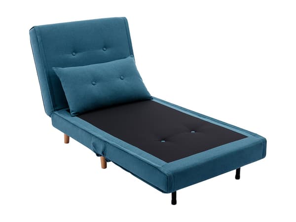 Vente-unique - Blå bäddbar tygfåtölj blå URIBIA