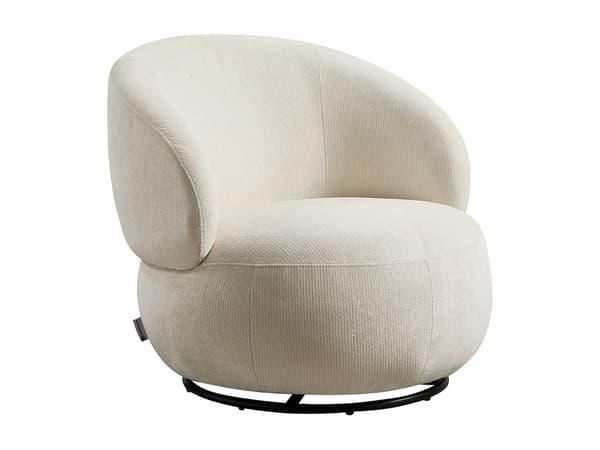 Vente-unique - Vridbar fåtölj i beige texturerat tyg LACAZO