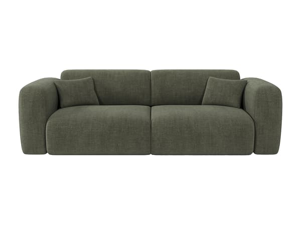 Vente-unique - 4-sits bäddsoffa i grönt melerat tyg POGNI från Maison Céphy