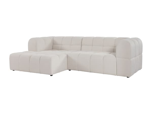 Vente-unique - Vänster hörn-soffa i Texturerat tyg - Beige RIMALO