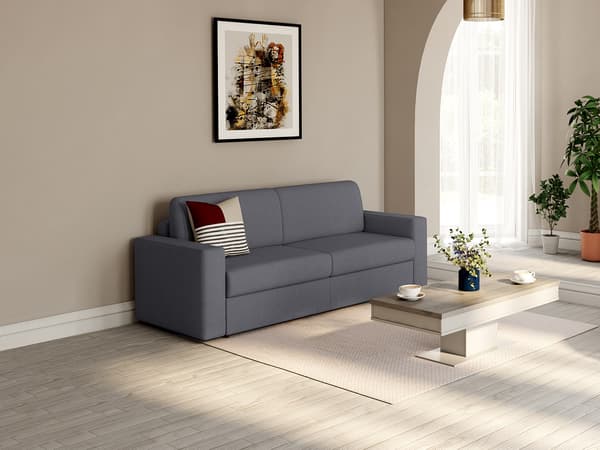 Vente-unique - COGLIO 3-sits express-bäddsoffa i antracitgrått tyg