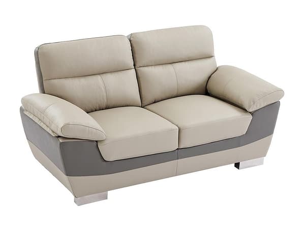 Vente-unique - FRANCESCA 2-sits lädersoffa - Taupe