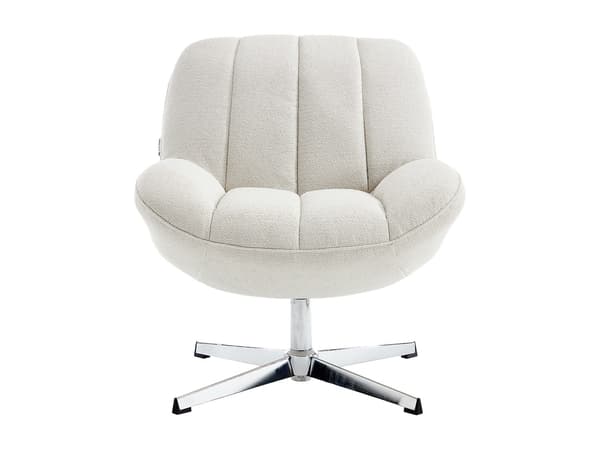 Vente-unique - VOLABO snurrfåtölj i beige texturerat tyg