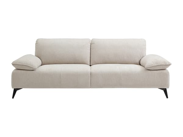 Vente-unique - Soffa 3 platser i beige Chenille VIKEMA