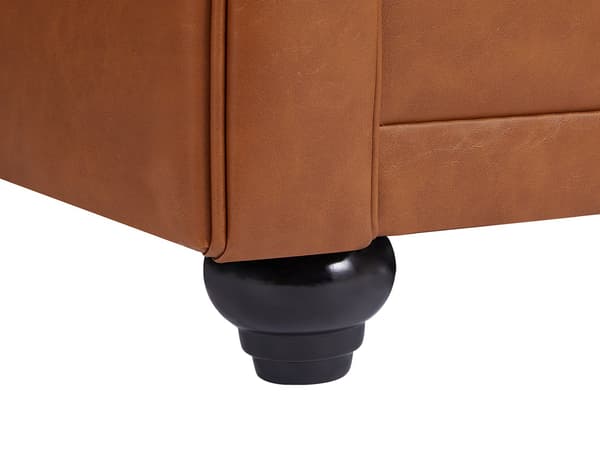 Vente-unique - CHESTERFIELD 2-sitssoffa i kamelfärgat nötskinn