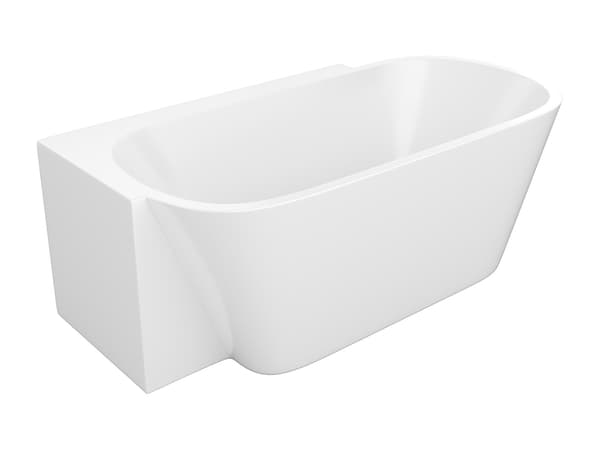 Vente-unique - Vit hörnbadkar - 225 L - Akryl - 160 x 78 x 58 cm - Vänster hörn - RIVASO