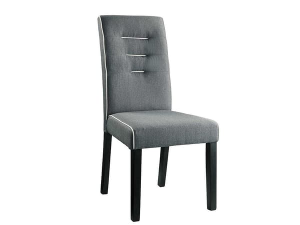 Vente-unique - Set med 6 stolar i tyg och gummiträ - Grå - GABELLE