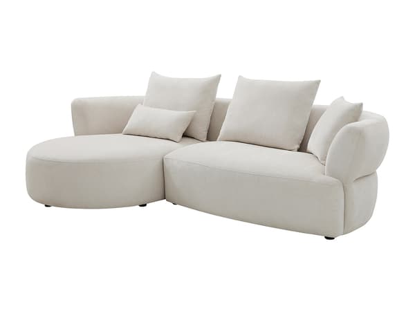 Vente-unique - Vänsterställd soffa i beige chenilletyg CUSAVA från Maison Céphy