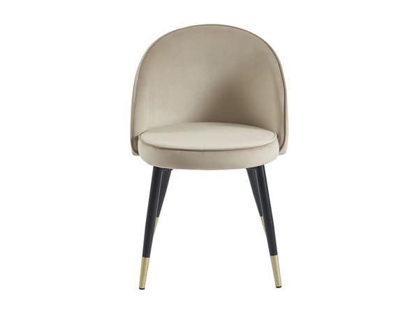 Vente-unique - Set om 2 sammetssammetstyg och metalstolar - Beige - MAYLINA