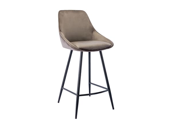 Vente-unique - Set med 2 barstolar i mullvad sammet MASURIE