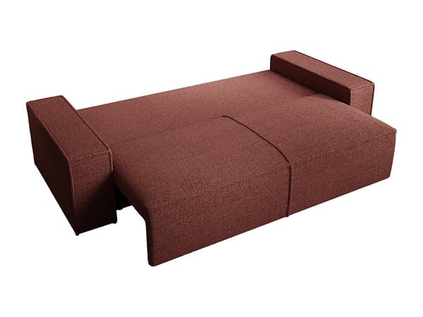Vente-unique - 4-sitssoffa bäddsoffa i vinröd chenille AMELIA