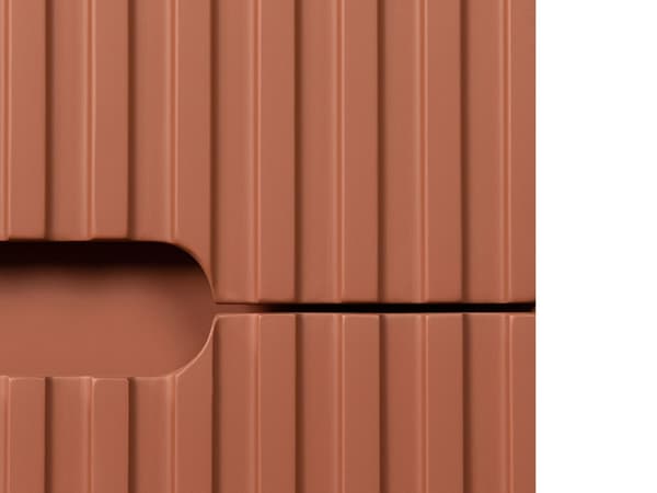 Vente-unique - Upphängd terrakotta-räfflad underskåp för handfat - 120 cm - PAVANI