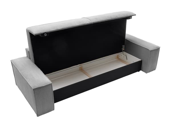 Vente-unique - 4-sits bäddsoffa i ljusgrå manchester AMELIA