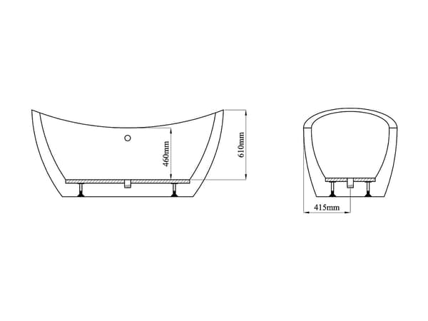 Vente-unique - Vit designfriståendebadkar - 225L - 170 x 83 x 77 cm - ALDA