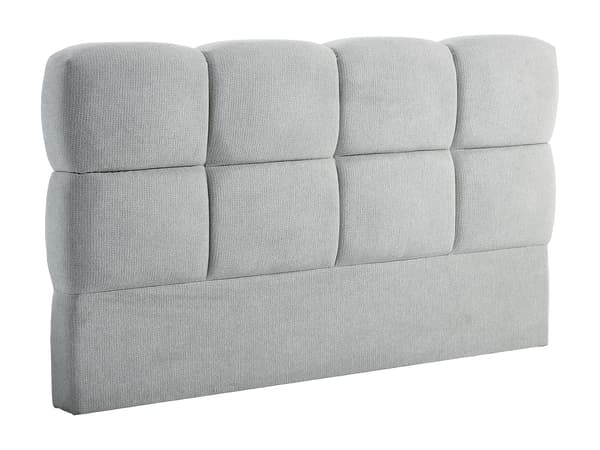 Vente-unique - 140 cm sänggavel - texturerat tyg - ljusgrå - DAMADO